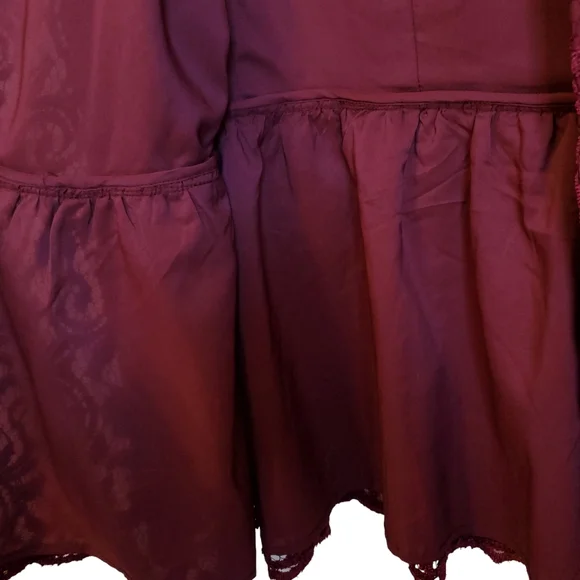 Chico's Red Maple Faux Suede and Lace Jacket - Picture 9 of 16